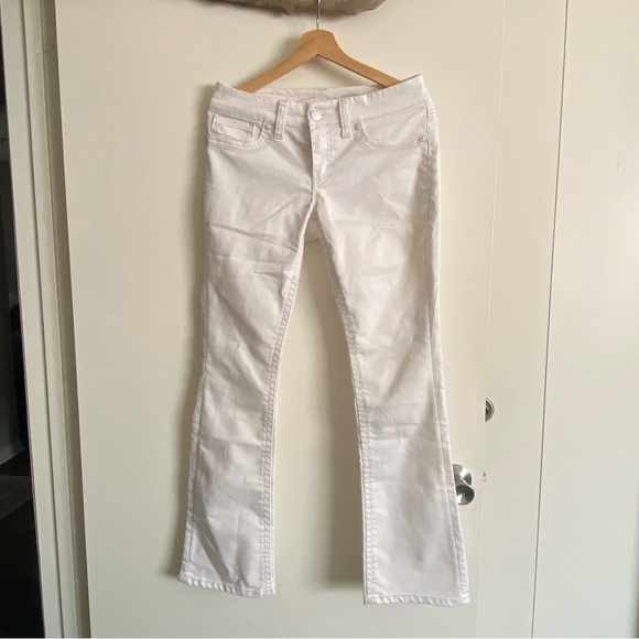 Silver Jeans Co | Women's White Suki Mid Rise Slim Boot Embroidered Jeans | Sz 6 - Picture 1 of 8